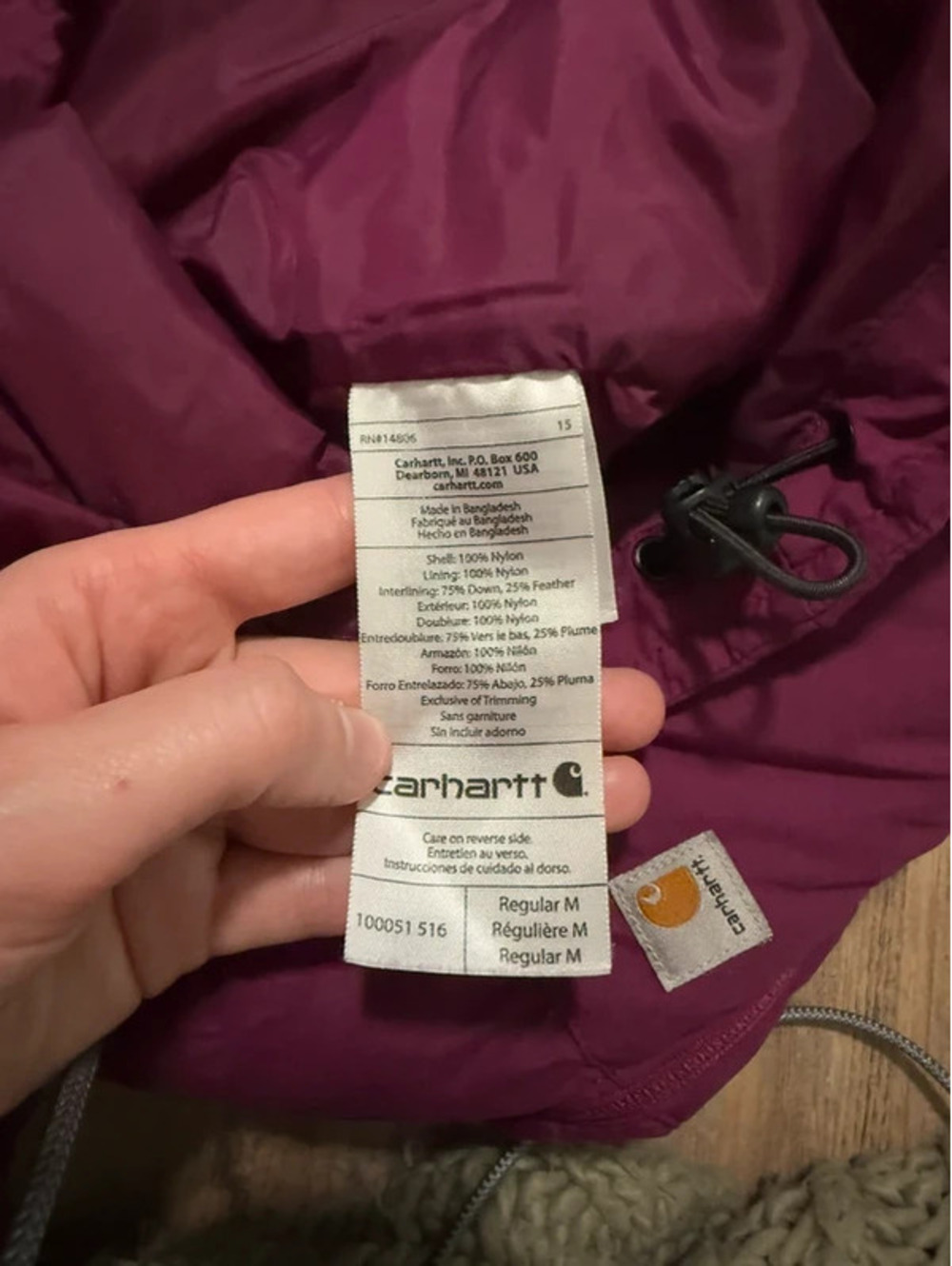 Carhartt puffer coat size medium Goose down (feathers) - Picture 5 of 5